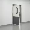 Жесткая маятниковая распашная дверь одностворчатая из сэндвич панелей 210*110